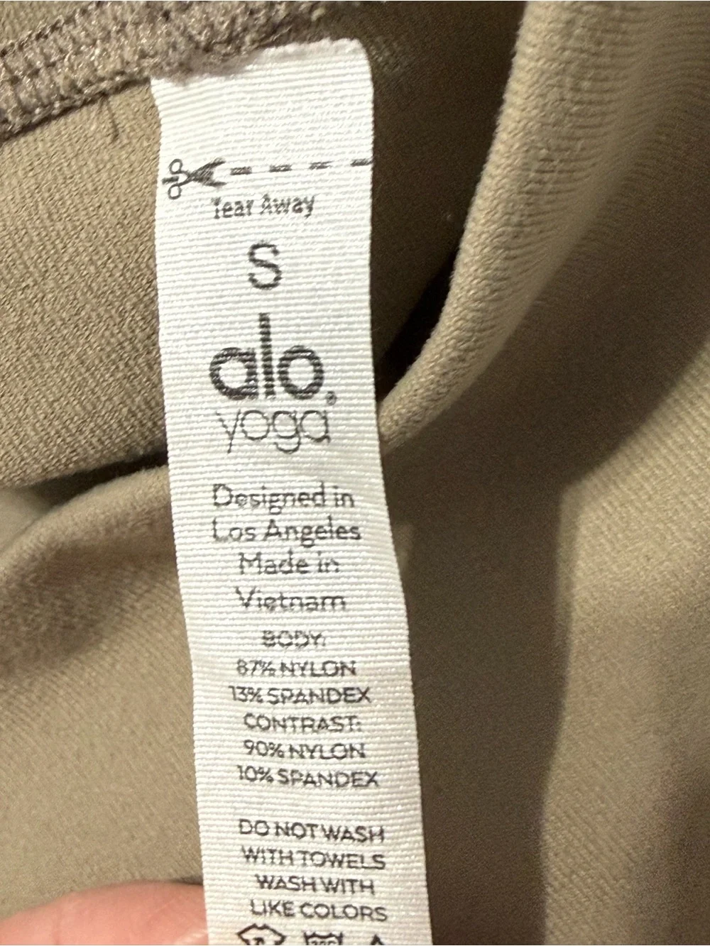 Alo Yoga High-Waist Legit leggings Tan with Black Stripe Detail size small